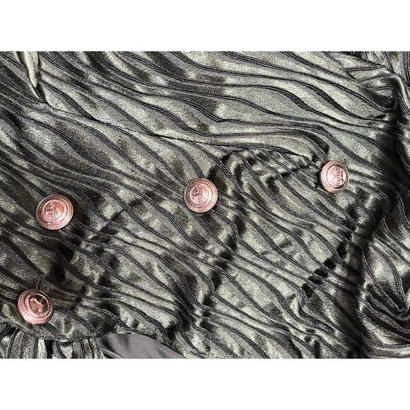 Retrofête‎ Jana Green Zebra Jana Plunging Double Breasted Blazer Sexy Romper Med - Picture 13 of 14